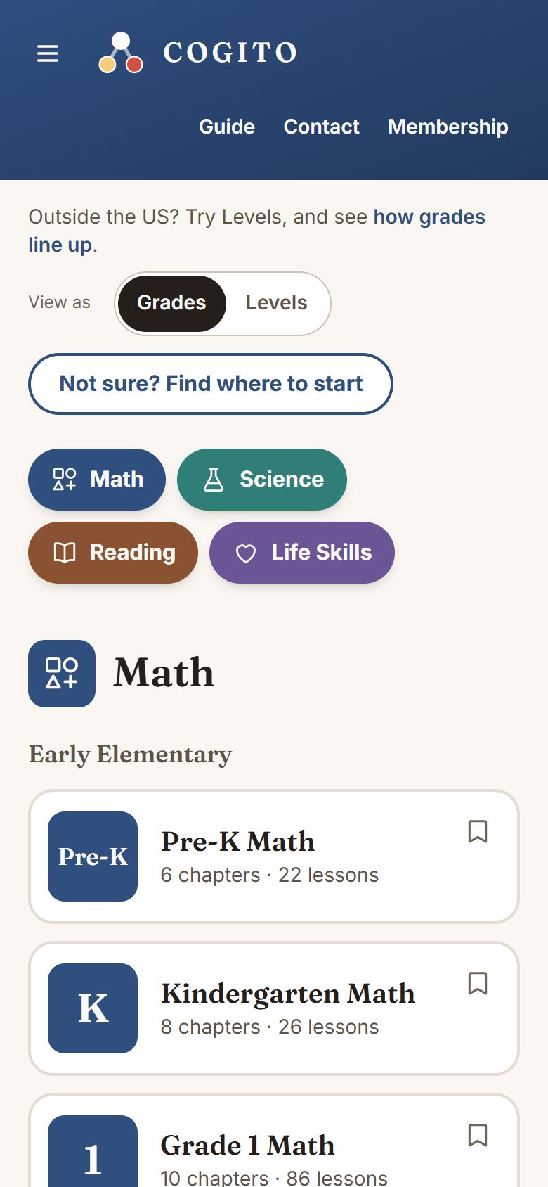 Browsing courses on a phone.