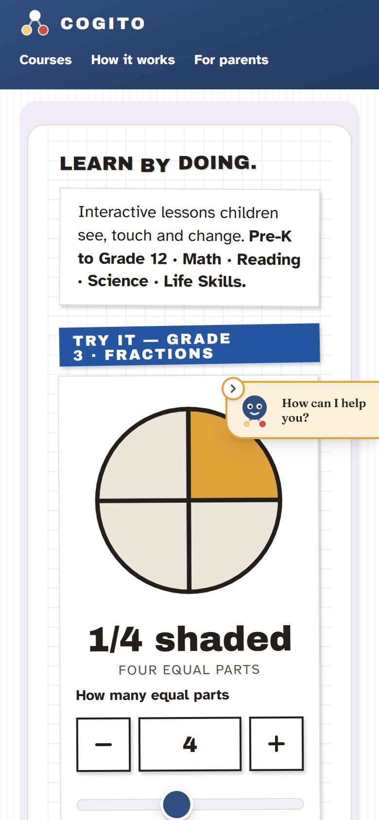 The home page. The lesson figure to try is at the top, and the rest of the page is below it.