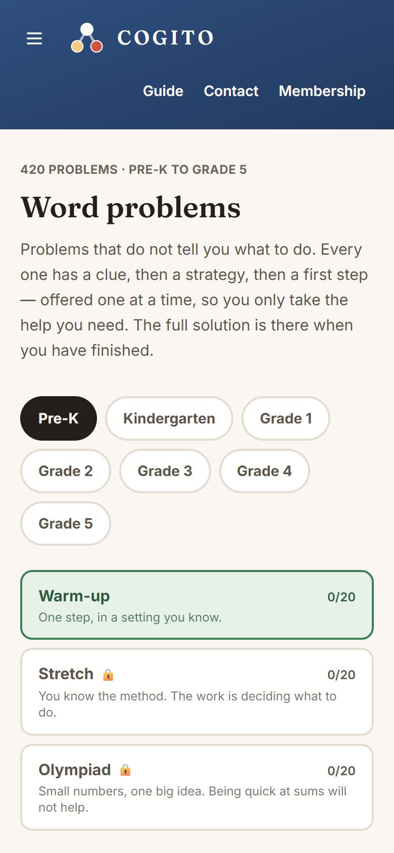Pick a grade along the top, then a tier.