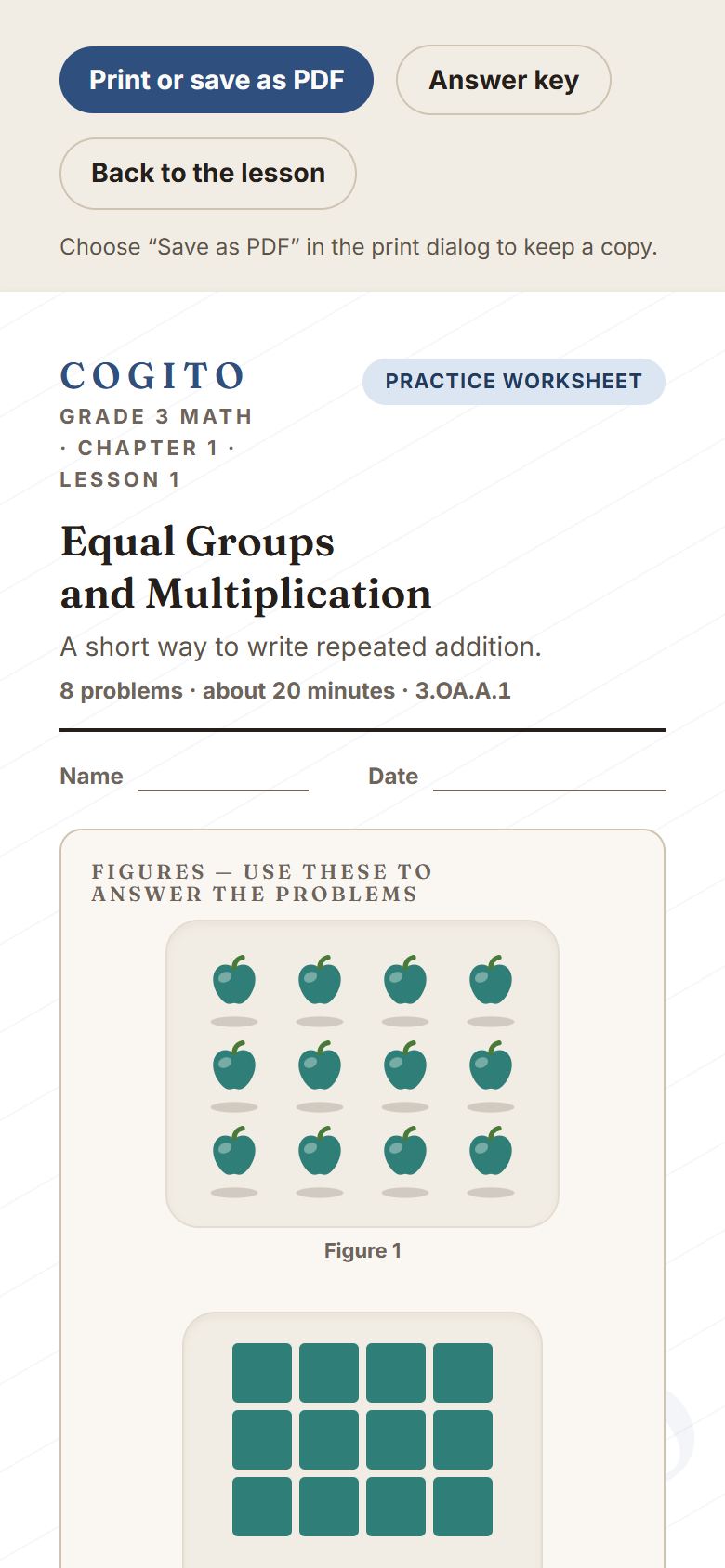 A worksheet, ready to print.